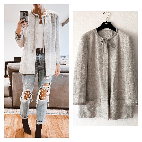 CHANEL Jackets & Blazers - SOLD❗️Chanel runway fall silver gray tweed blazer jacket